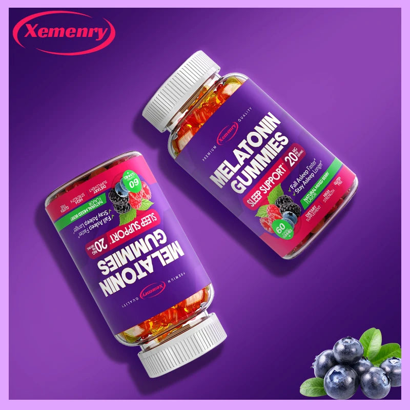 Melatonin Gummies 20 mg – Fall Asleep Naturally, Fight Insomnia, Boost Immunity & Improve Rest Quality