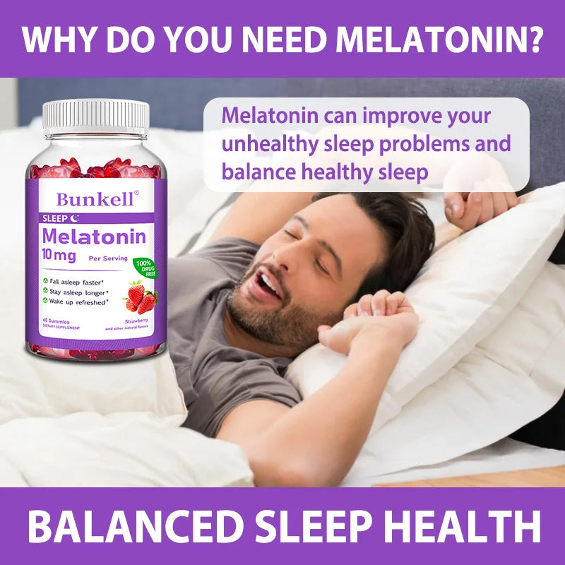 Melatonin Gummies 10 mg – Natural Sleep & Immune Support (60 Gummies)