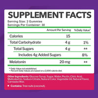 Melatonin Gummies 20 mg – Fall Asleep Naturally, Fight Insomnia, Boost Immunity & Improve Rest Quality