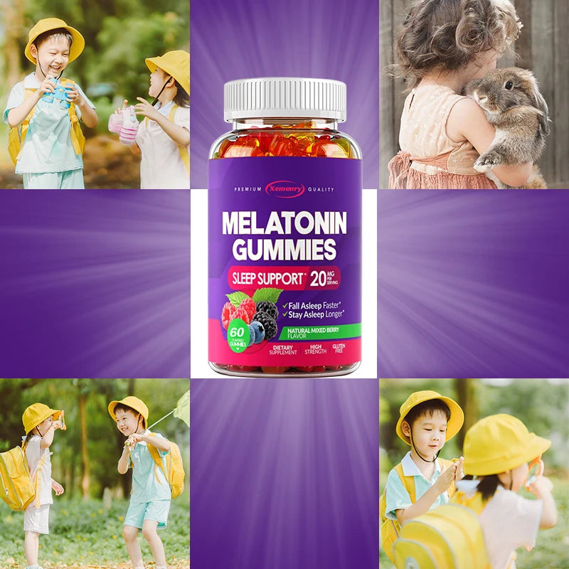 Melatonin Gummies 20 mg – Fall Asleep Naturally, Fight Insomnia, Boost Immunity & Improve Rest Quality