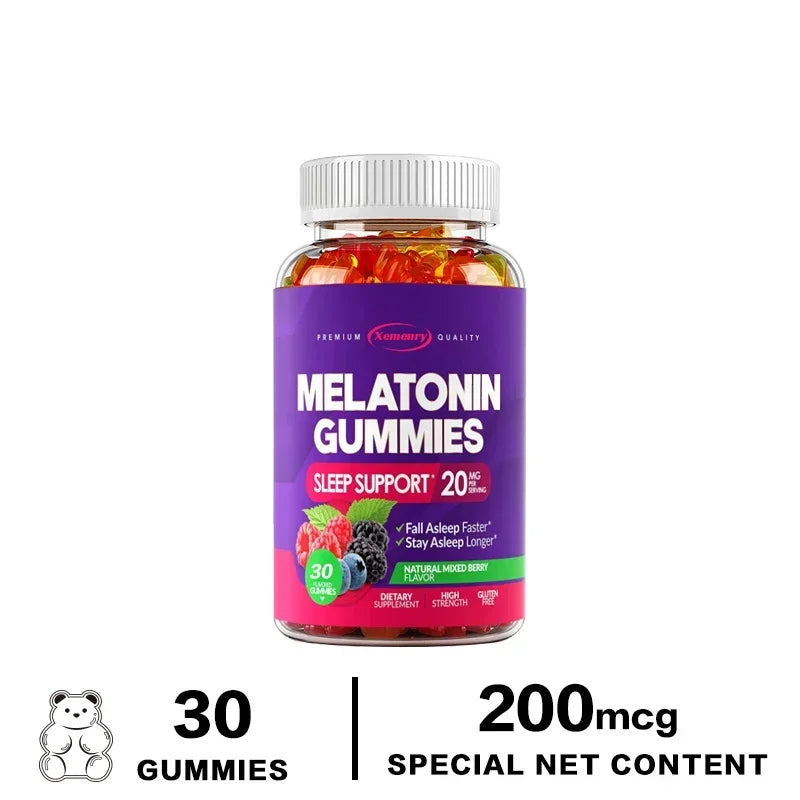 Melatonin Gummies 20 mg – Fall Asleep Naturally, Fight Insomnia, Boost Immunity & Improve Rest Quality