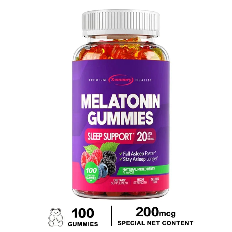 Melatonin Gummies 20 mg – Fall Asleep Naturally, Fight Insomnia, Boost Immunity & Improve Rest Quality