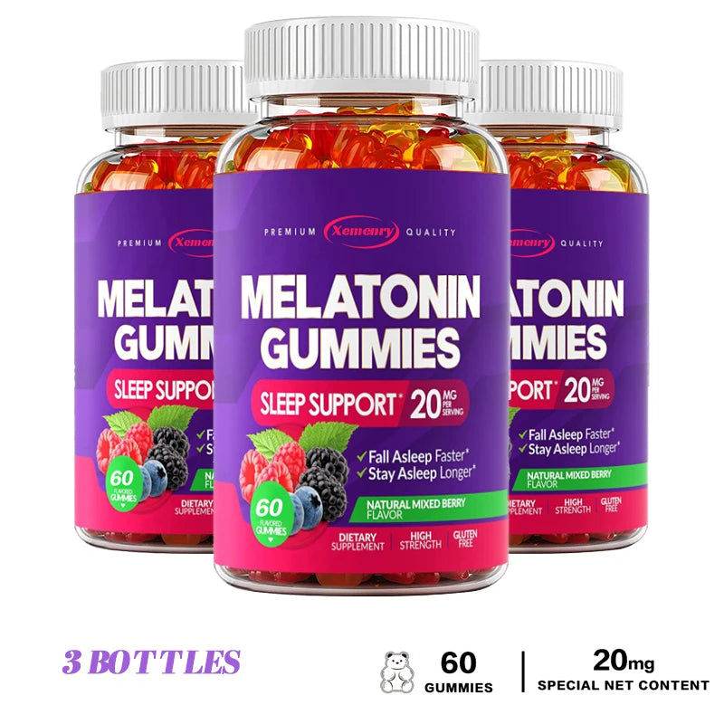 Melatonin Gummies 20 mg – Fall Asleep Naturally, Fight Insomnia, Boost Immunity & Improve Rest Quality